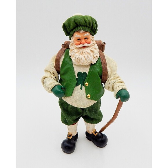 Clothique Possible Dreams Irish Santa Shillelagh/Cane & Backpack 10 Inch Tall - Picture 1 of 8